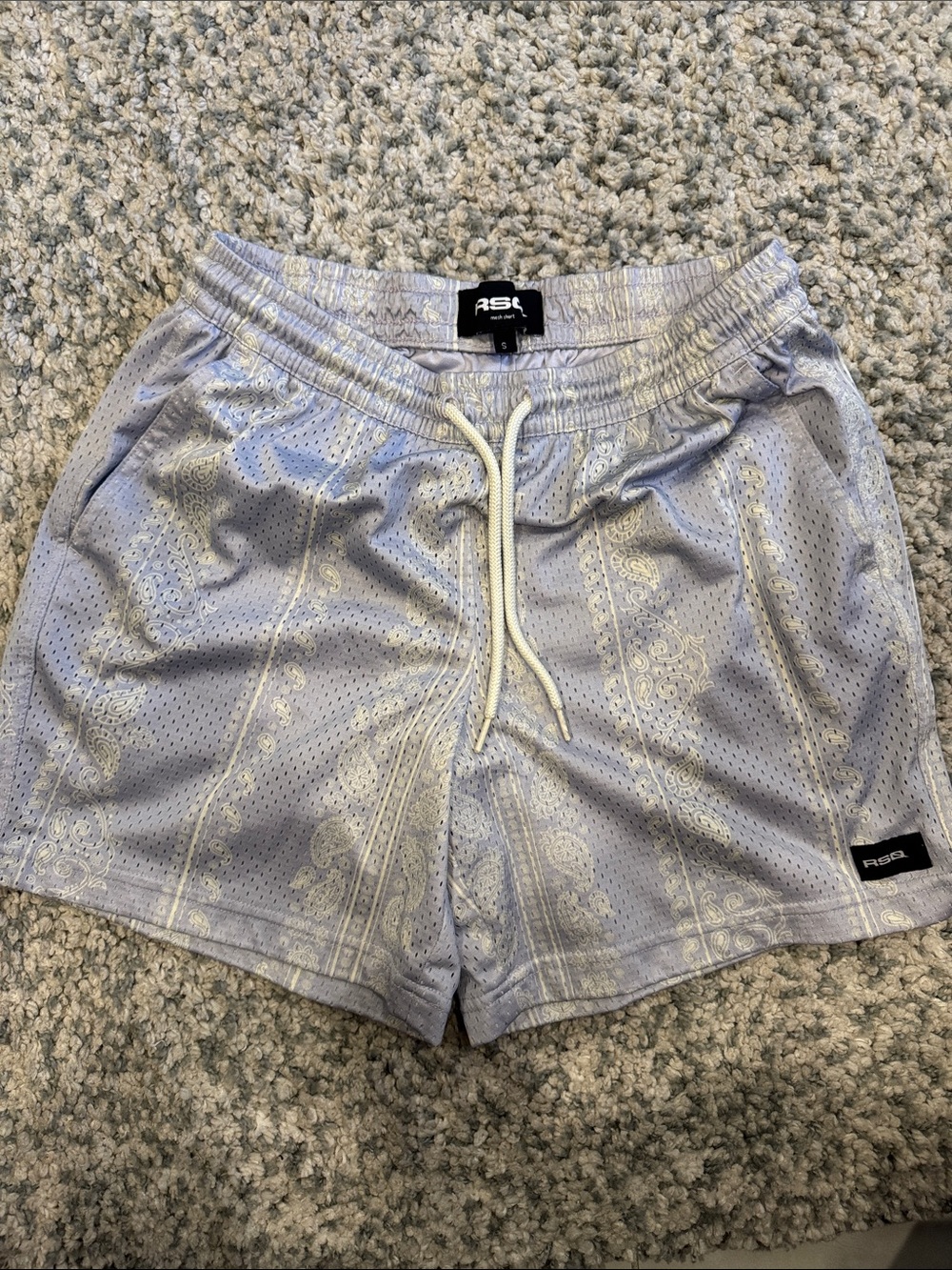 RSQ Lavender Mesh Athletic Shorts with White Drawstring